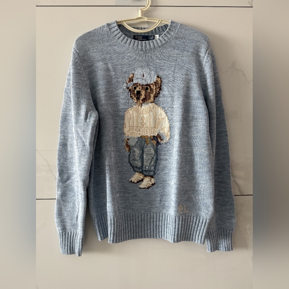 Blue Polo Ralph Lauren Bear Sweater - Picture 1 of 14